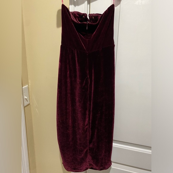 Fashion Nova Fly Me To The Moon- Burgundy Strapless Dress Women's Medium - Picture 6 of 7